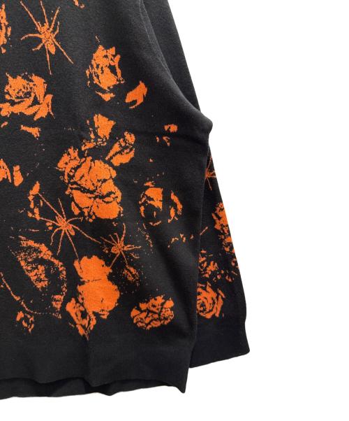 LAD MUSICIAN（ラッドミュージシャン）LAD MUSICIAN (ラッドミュージシャン) HIGH GAUGE FLOWER KNIT PULLOVER ブラック×オレンジ サイズ:44 未使用品の古着・服飾アイテム