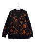 LAD MUSICIAN（ラッドミュージシャン）の古着「HIGH GAUGE FLOWER KNIT PULLOVER」｜ブラック×オレンジ