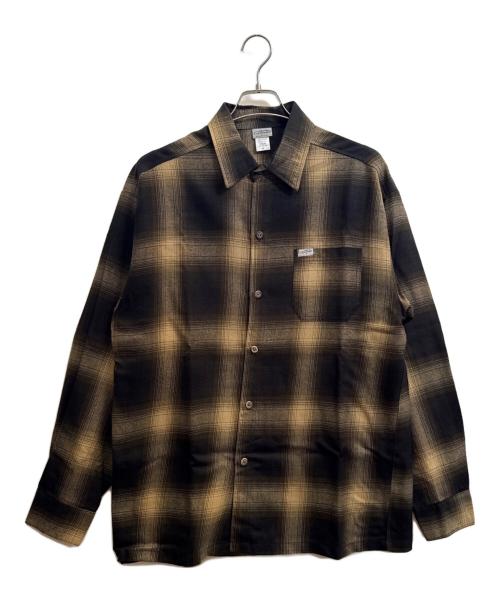 CalTop（キャルトップ）CalTop (キャルトップ) 長袖シャツ ブラウン×ブラック サイズ:Мの古着・服飾アイテム