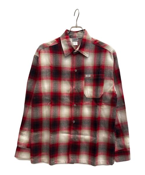 CalTop（キャルトップ）CalTop (キャルトップ) 長袖シャツ レッド×ホワイト サイズ:Ｓの古着・服飾アイテム
