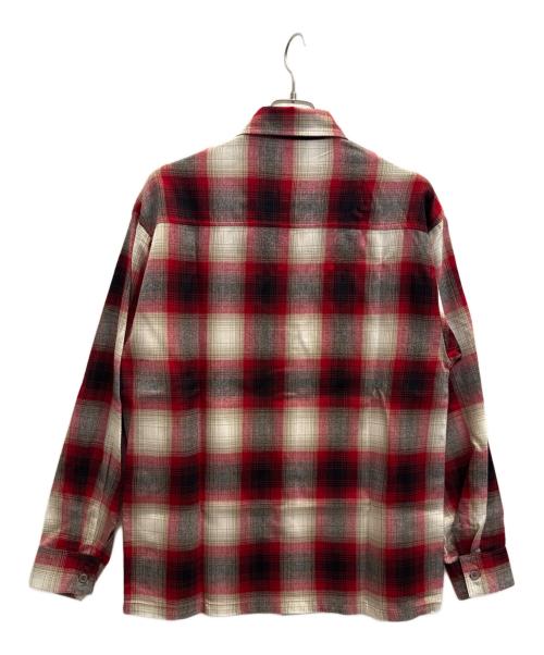 CalTop（キャルトップ）CalTop (キャルトップ) 長袖シャツ レッド×ホワイト サイズ:Ｓの古着・服飾アイテム
