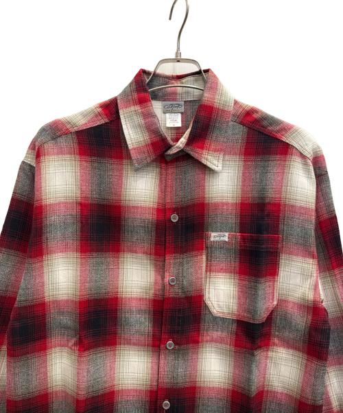 CalTop（キャルトップ）CalTop (キャルトップ) 長袖シャツ レッド×ホワイト サイズ:Ｓの古着・服飾アイテム