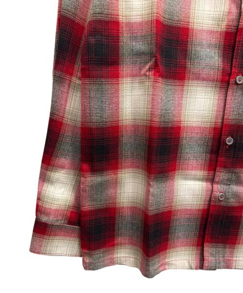 CalTop（キャルトップ）CalTop (キャルトップ) 長袖シャツ レッド×ホワイト サイズ:Ｓの古着・服飾アイテム