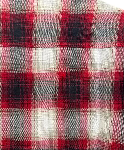 CalTop（キャルトップ）CalTop (キャルトップ) 長袖シャツ レッド×ホワイト サイズ:Ｓの古着・服飾アイテム