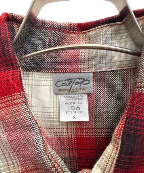 CalTop（キャルトップ）CalTop (キャルトップ) 長袖シャツ レッド×ホワイト サイズ:Ｓの古着・服飾アイテム