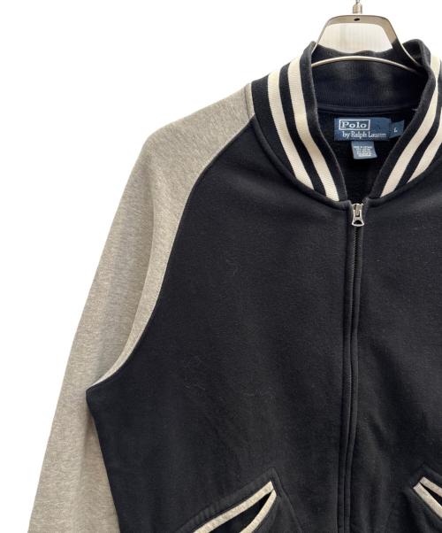 POLO RALPH LAUREN（ポロ・ラルフローレン）POLO RALPH LAUREN (ポロ・ラルフローレン) 90'sスウェットスタジャン ブラック×グレー サイズ:Ｌの古着・服飾アイテム
