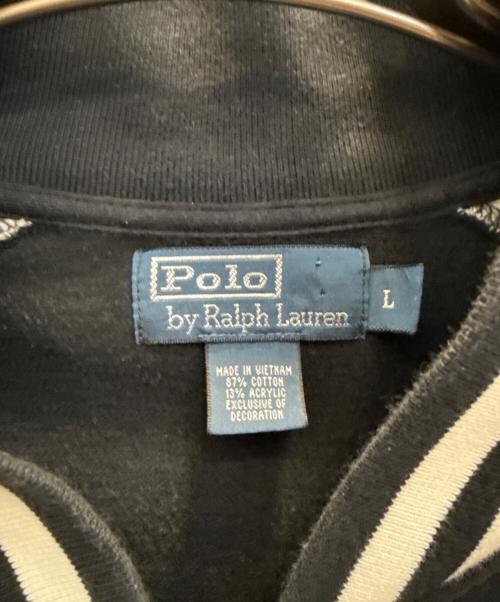 POLO RALPH LAUREN（ポロ・ラルフローレン）POLO RALPH LAUREN (ポロ・ラルフローレン) 90'sスウェットスタジャン ブラック×グレー サイズ:Ｌの古着・服飾アイテム