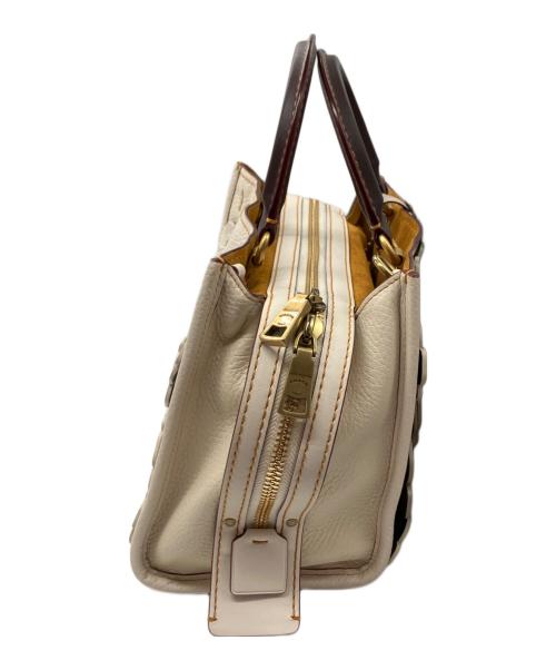 COACH（コーチ）COACH (コーチ) ティーローズ2WAYバッグ ブラウン×アイボリーの古着・服飾アイテム