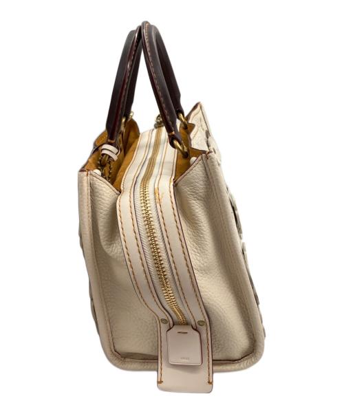 COACH（コーチ）COACH (コーチ) ティーローズ2WAYバッグ ブラウン×アイボリーの古着・服飾アイテム