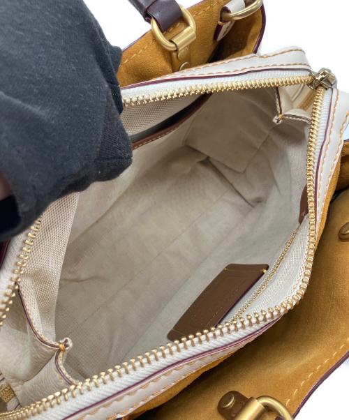 COACH（コーチ）COACH (コーチ) ティーローズ2WAYバッグ ブラウン×アイボリーの古着・服飾アイテム