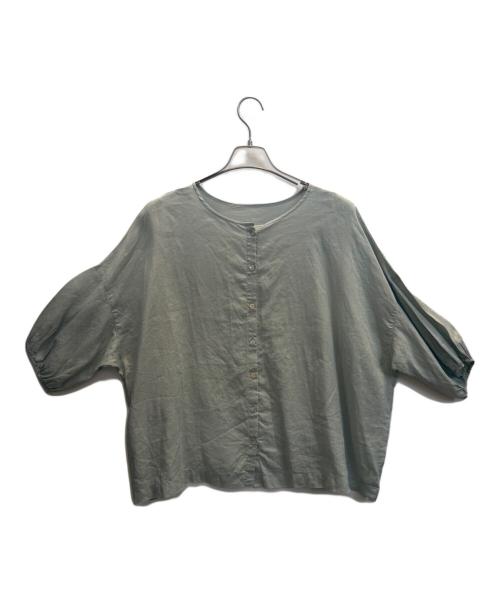 BEARDSLEY（ビアズリー）BEARDSLEY (ビアズリー) 半袖ブラウス グリーン サイズ:フリーの古着・服飾アイテム