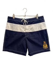 POLO RALPH LAUREN（ポロ・ラルフローレン）の古着「ワッペンスイムショーツ」｜ネイビー