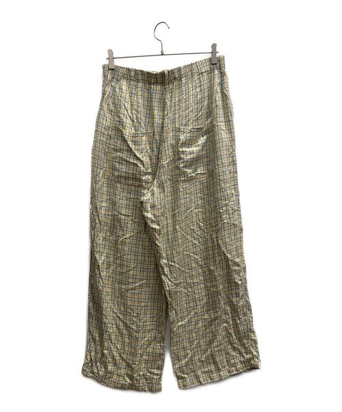 ANCELLM（アンセルム）ANCELLM (アンセルム) NEL CHECK EASY PANTS ベージュ×ブルー サイズ:2の古着・服飾アイテム