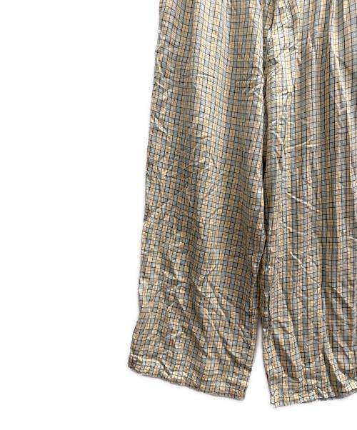 ANCELLM（アンセルム）ANCELLM (アンセルム) NEL CHECK EASY PANTS ベージュ×ブルー サイズ:2の古着・服飾アイテム