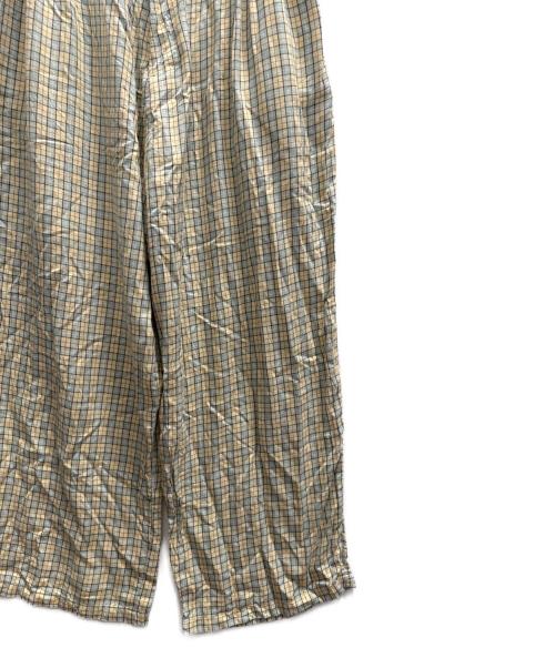 ANCELLM（アンセルム）ANCELLM (アンセルム) NEL CHECK EASY PANTS ベージュ×ブルー サイズ:2の古着・服飾アイテム