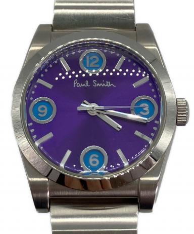 【稼働品】ポールスミス 腕時計 カラーアイレット 6038 ネイビー ピンク 中古・古着通販】PAUL SMITH (ポールスミス) アイレットリストウォッチ