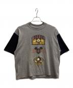 velva sheenベルバシーン）の古着「90's半袖カットソー」｜ブラック×ライトグレー