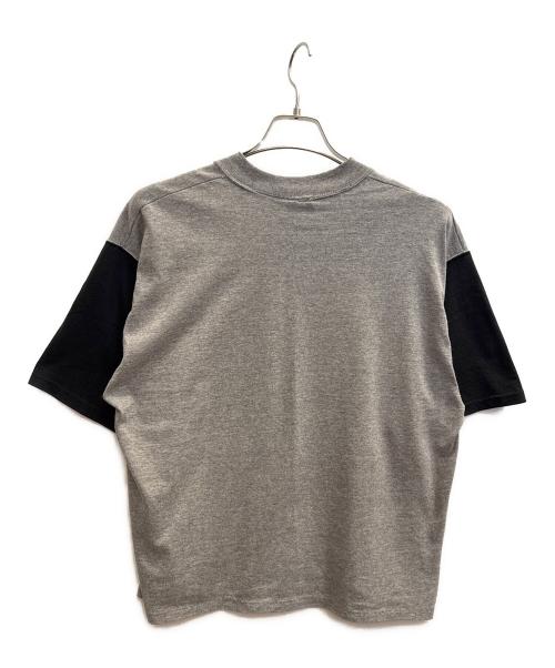 velva sheen（ベルバシーン）velva sheen (ベルバシーン) 90's半袖カットソー ブラック×ライトグレー サイズ:Ｌの古着・服飾アイテム