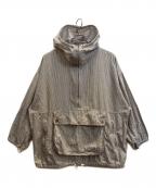 I.S. ISSEY MIYAKE SPORTイッセイミヤケ ロードゥイッセイプールオム スポーツ）の古着「ヒッコリーストライプパーカー」｜ブラック×ホワイト