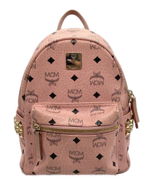 MCM（エムシーエム）MCM (エムシーエム) スタッズリュック ピンクの古着・服飾アイテム
