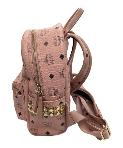 MCM（エムシーエム）MCM (エムシーエム) スタッズリュック ピンクの古着・服飾アイテム
