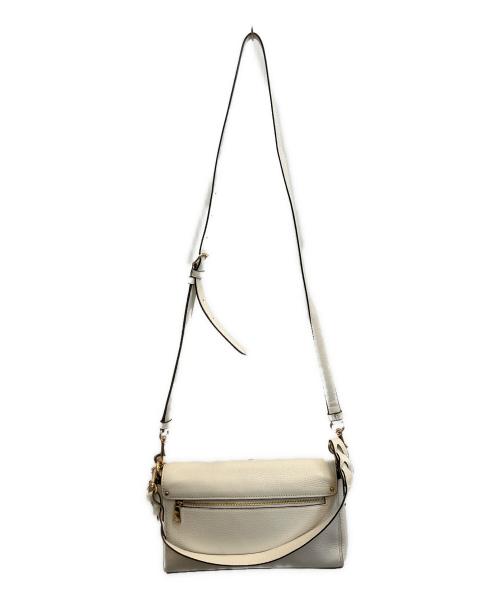 COACH（コーチ）COACH (コーチ) ぺブルレザー コーティングキャンバス シグネチャー  ホワイトの古着・服飾アイテム