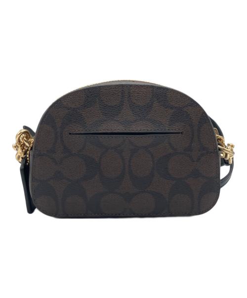 COACH（コーチ）COACH (コーチ) シグネチャーミニショルダーバッグ ブラック×ブラウンの古着・服飾アイテム