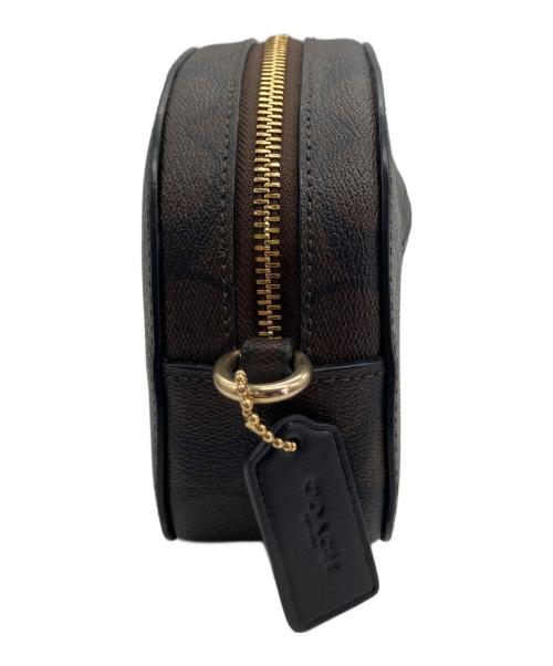 COACH（コーチ）COACH (コーチ) シグネチャーミニショルダーバッグ ブラック×ブラウンの古着・服飾アイテム