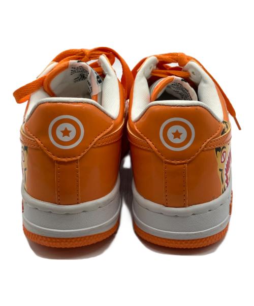 A BATHING APE（アベイシングエイプ）A BATHING APE (アベイシングエイプ) BAPESTA　ローカットスニーカー ホワイト×オレンジ サイズ:SIZE 23.5cmの古着・服飾アイテム