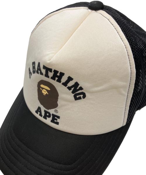 A BATHING APE（アベイシングエイプ）A BATHING APE (アベイシングエイプ) メッシュキャップ ブラック×ホワイトの古着・服飾アイテム