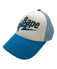 A BATHING APE（アベイシングエイプ）の古着「BAPESTAメッシュキャップ」｜ライトブルー