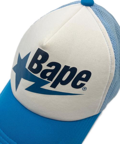 A BATHING APE（アベイシングエイプ）A BATHING APE (アベイシングエイプ) BAPESTAメッシュキャップ ライトブルーの古着・服飾アイテム