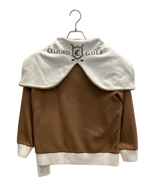 CELFORD（セルフォード）CELFORD (セルフォード) ニット2WAYフードアウター ブラウン サイズ:SIZE 36の古着・服飾アイテム