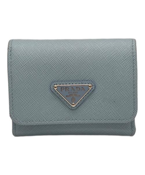 PRADA（プラダ）PRADA (プラダ) 3つ折り財布 スカイブルーの古着・服飾アイテム