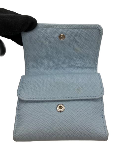 PRADA（プラダ）PRADA (プラダ) 3つ折り財布 スカイブルーの古着・服飾アイテム