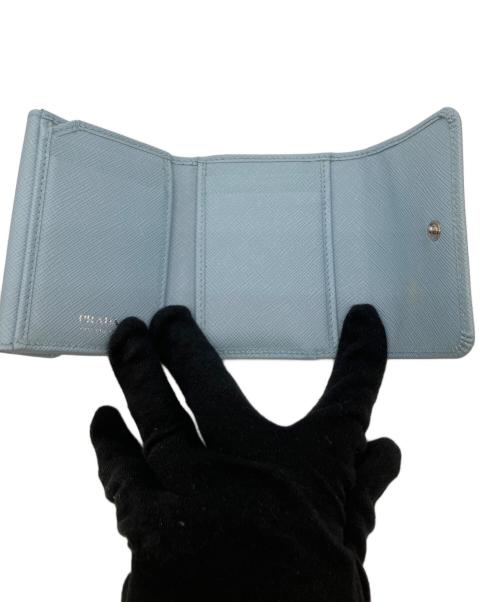 PRADA（プラダ）PRADA (プラダ) 3つ折り財布 スカイブルーの古着・服飾アイテム