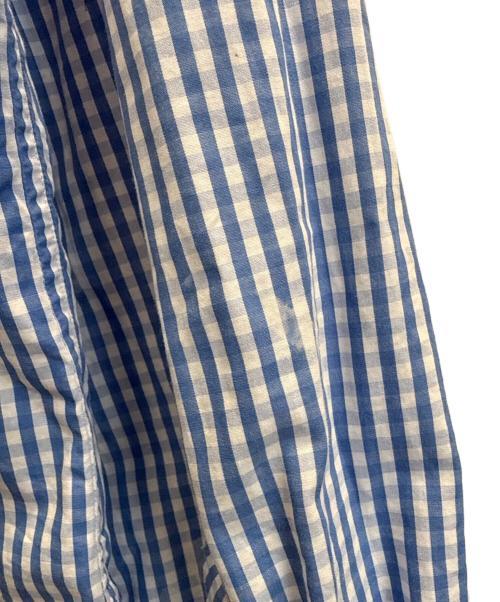 masu（エムエーエスユー）masu (エムエーエスユー) HOODED B.D SHIRT ブルー×ホワイト サイズ:48の古着・服飾アイテム