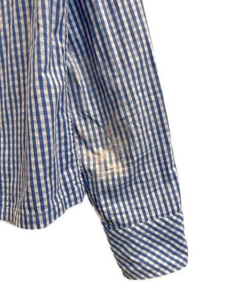 masu（エムエーエスユー）masu (エムエーエスユー) HOODED B.D SHIRT ブルー×ホワイト サイズ:48の古着・服飾アイテム