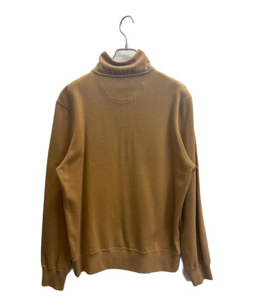 BROOKS BROTHERS（ブルックスブラザーズ）BROOKS BROTHERS (ブルックスブラザーズ) コットン フレンチリブGFロゴ ハーフジップ モックネックプルオーバー ブラウン サイズ:Ｓの古着・服飾アイテム