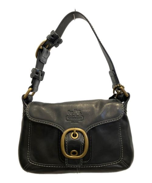 COACH（コーチ）COACH (コーチ) オールレザー バックル ショルダーバッグ  ブラックの古着・服飾アイテム