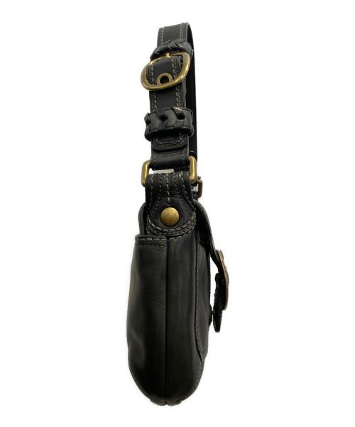 COACH（コーチ）COACH (コーチ) オールレザー バックル ショルダーバッグ  ブラックの古着・服飾アイテム