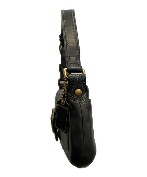 COACH（コーチ）COACH (コーチ) オールレザー バックル ショルダーバッグ  ブラックの古着・服飾アイテム