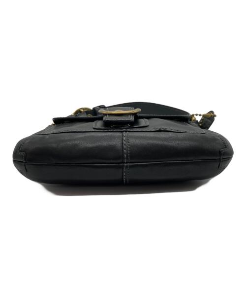 COACH（コーチ）COACH (コーチ) オールレザー バックル ショルダーバッグ  ブラックの古着・服飾アイテム