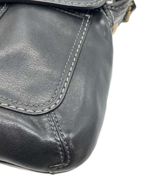 COACH（コーチ）COACH (コーチ) オールレザー バックル ショルダーバッグ  ブラックの古着・服飾アイテム
