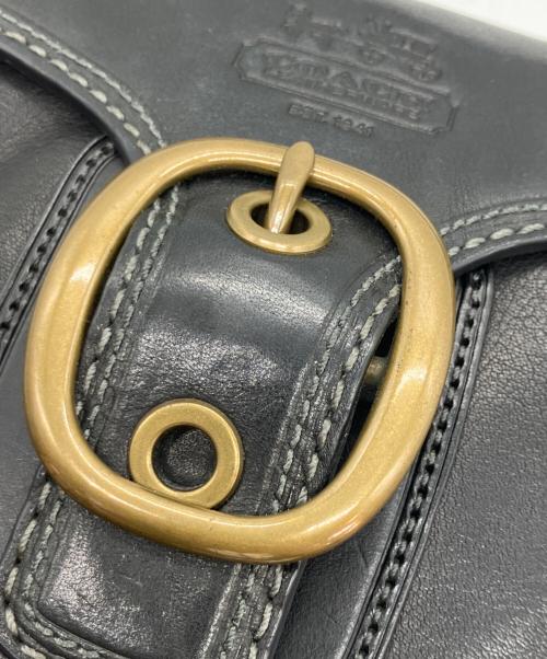 COACH（コーチ）COACH (コーチ) オールレザー バックル ショルダーバッグ  ブラックの古着・服飾アイテム