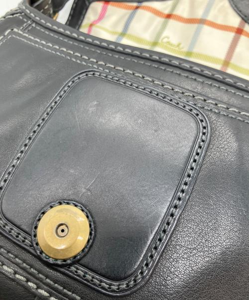 COACH（コーチ）COACH (コーチ) オールレザー バックル ショルダーバッグ  ブラックの古着・服飾アイテム