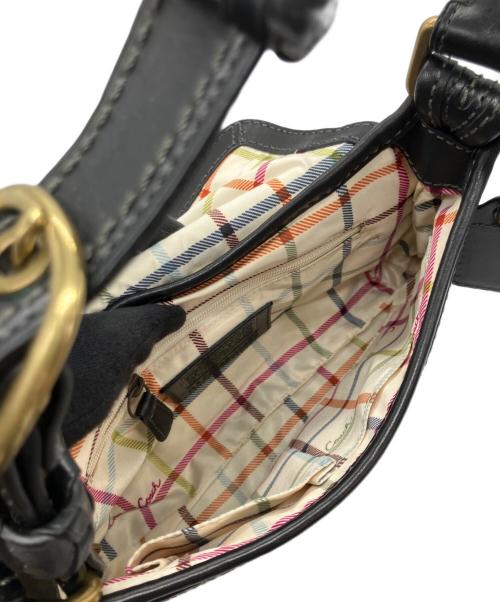 COACH（コーチ）COACH (コーチ) オールレザー バックル ショルダーバッグ  ブラックの古着・服飾アイテム