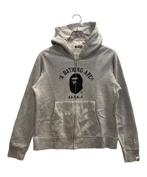 A BATHING APE（アベイシングエイプ）A BATHING APE (アベイシングエイプ) ジップパーカー グレー サイズ:Мの古着・服飾アイテム