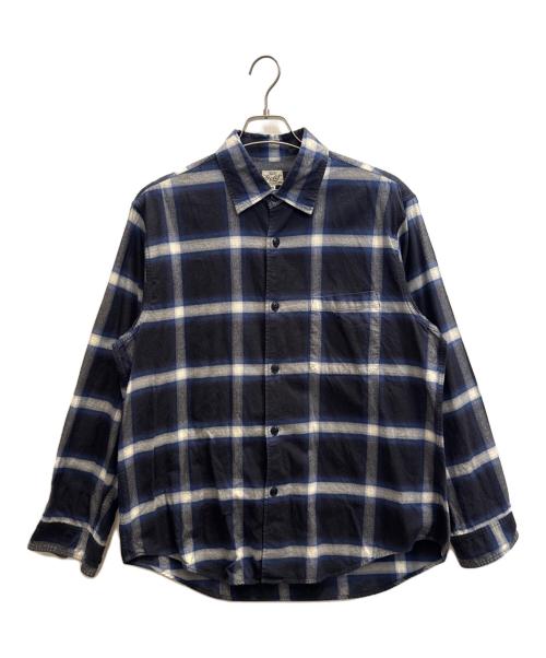 gold（ゴールド）gold (ゴールド) NEL CHECK REGULAR COLLAR SHIRT ブルー サイズ:Мの古着・服飾アイテム