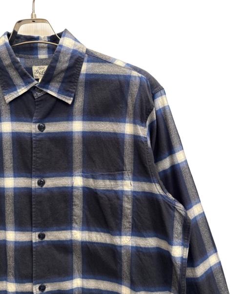 gold（ゴールド）gold (ゴールド) NEL CHECK REGULAR COLLAR SHIRT ブルー サイズ:Мの古着・服飾アイテム